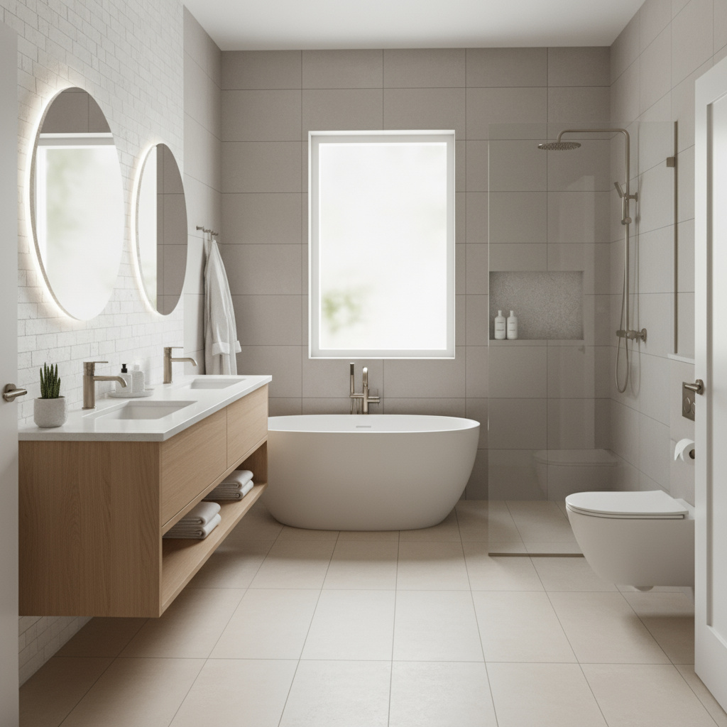 Renoviertes Bad mit modernen Armaturen